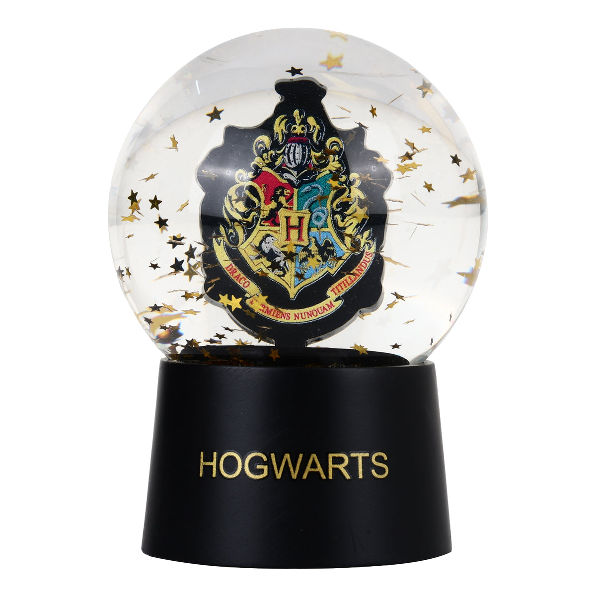 Harry Potter Hogwarts Crest Snow Globe with Swirling Gold Stars