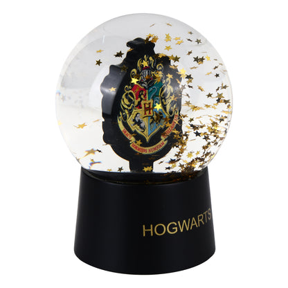 Harry Potter Hogwarts Crest Snow Globe with Swirling Gold Stars