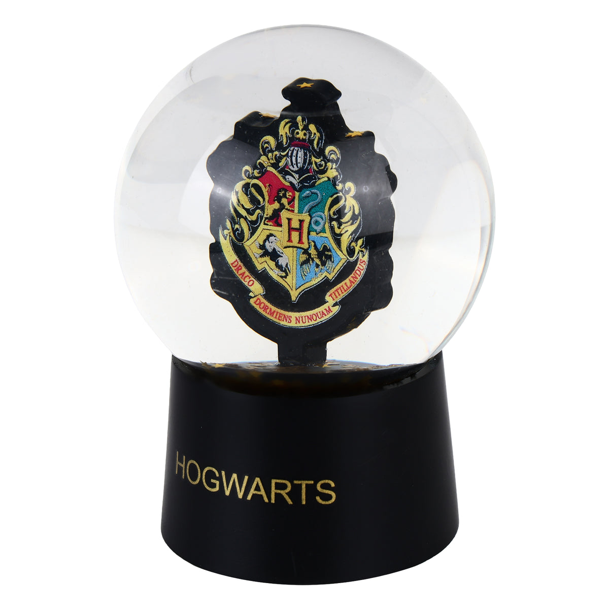 Harry Potter Hogwarts Crest Snow Globe with Swirling Gold Stars