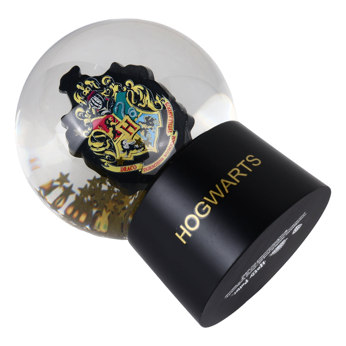 Harry Potter Hogwarts Crest Snow Globe with Swirling Gold Stars