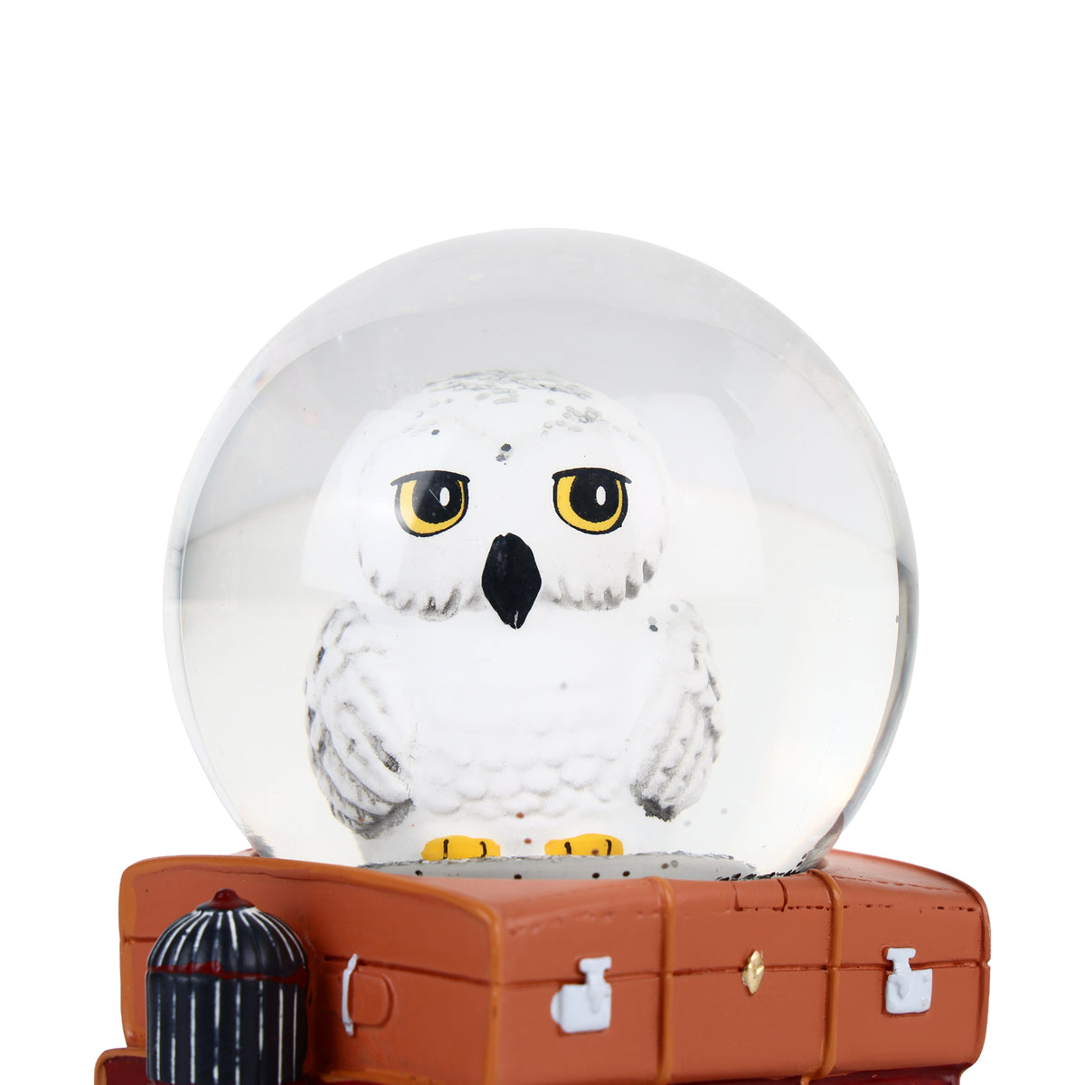Harry Potter Hedwig Snow Globe – Hogwarts Owl with Suitcase Travel Trunk Base