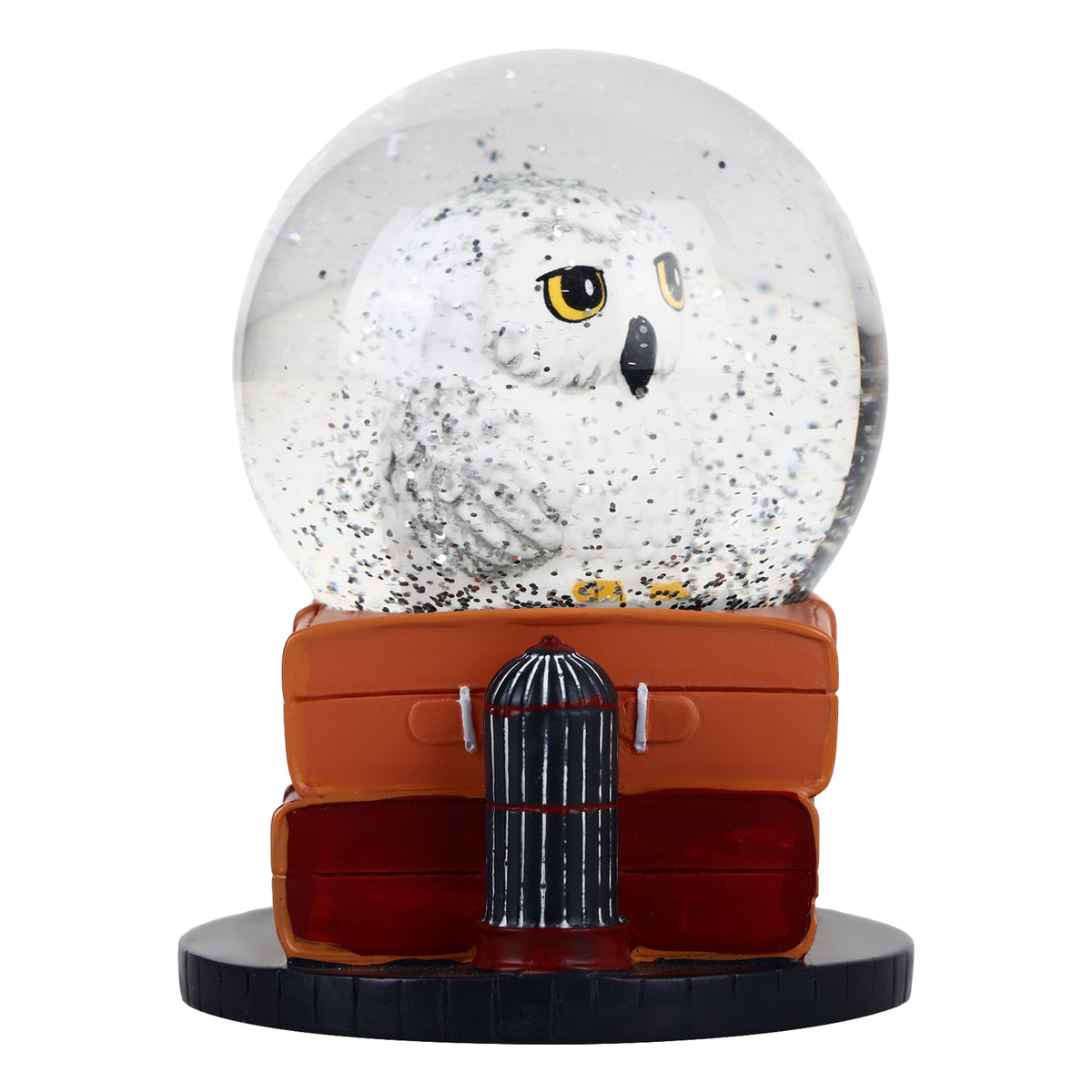 Harry Potter Hedwig Snow Globe – Hogwarts Owl with Suitcase Travel Trunk Base