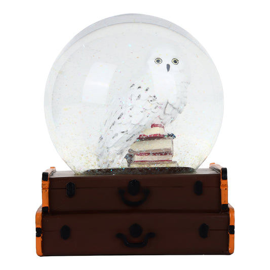 Harry Potter Hedwig Snow Globe on Stacked Trunks with Shimmering Glitter