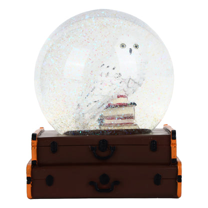 Harry Potter Hedwig Snow Globe on Stacked Trunks with Shimmering Glitter