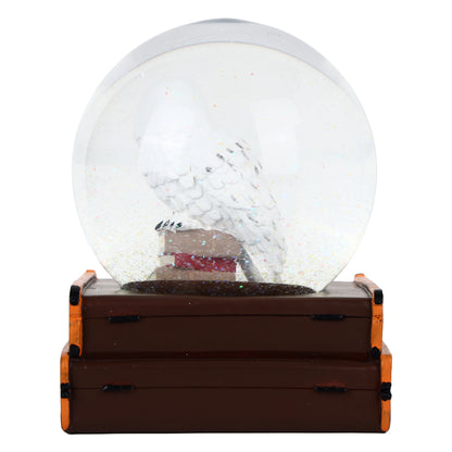 Harry Potter Hedwig Snow Globe on Stacked Trunks with Shimmering Glitter