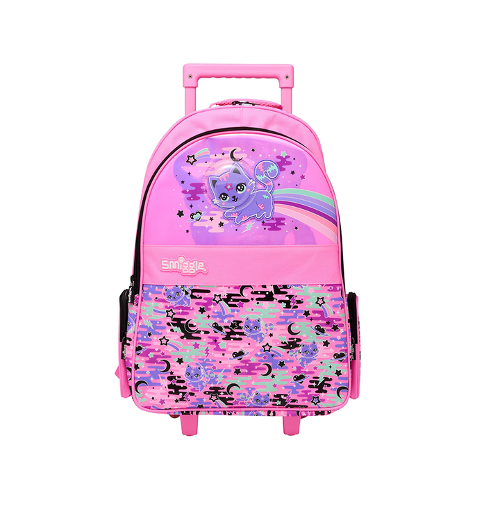 SMIGGLE Trolley Backpack With Light Up Wheels PINK