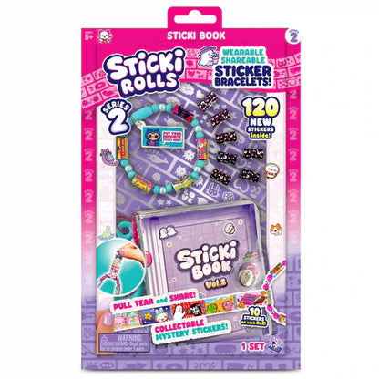 STICKI Rolls Sticki Bands – The Original Wearable & Shareable Sticker Bracelet with 120 Mini Stickers, 2 Mystery Reveal Sticki Rolls, DIY Art & Craft Activity,