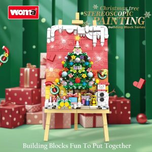 Christmas tree building blocks,New design chrsitmas decoration assemble mini easel for christmas Gifts- WOMA TOY 11816