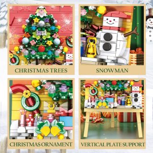 Christmas tree building blocks,New design chrsitmas decoration assemble mini easel for christmas Gifts- WOMA TOY 11816
