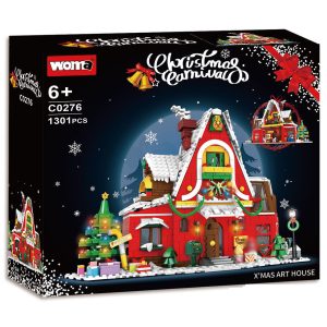 Christmas scene house building bricks,kids xmas snow christmas scene house kids plastic building block For Kids Gifts- WOMA TOY C0276