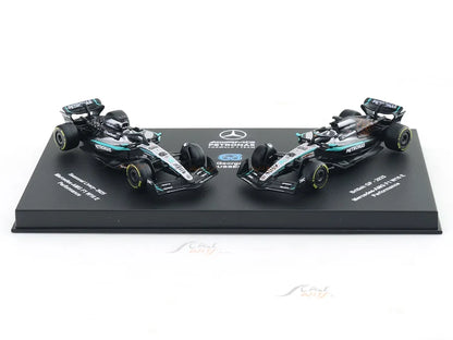 Bburago 2025 Mercedes-AMG F1 W16 George Russell No.63 Twin Pack 1:64 Diecast Model Set
