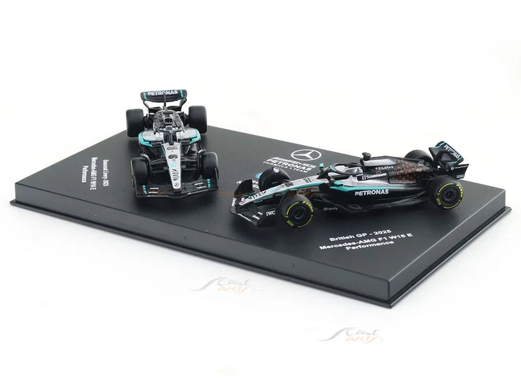 Bburago 2025 Mercedes-AMG F1 W16 George Russell No.63 Twin Pack 1:64 Diecast Model Set