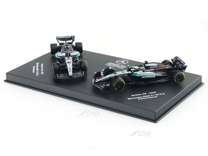 Bburago 2025 Mercedes-AMG F1 W16 George Russell No.63 Twin Pack 1:64 Diecast Model Set