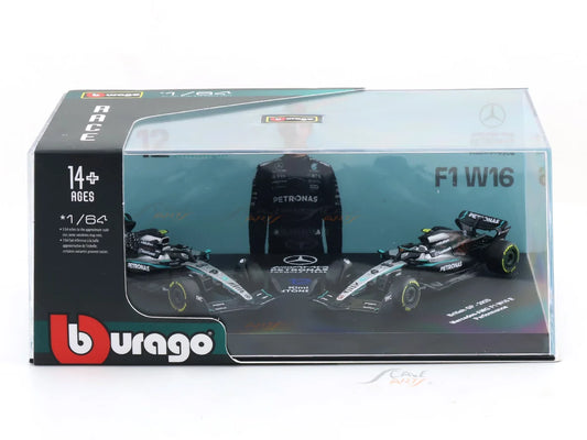 Bburago 2025 Mercedes-AMG F1 W16 Kimi Antonelli No.12 Twin Pack 1:64 Diecast Model Set