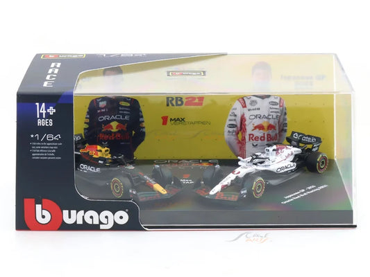 Bburago 2025 Red Bull Racing RB21 Max Verstappen No.1 Twin Pack 1:64 F1 Diecast Model Set