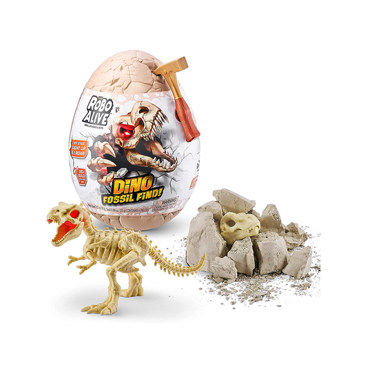 Robo Alive Dino Fossil Find - T-Rex by ZURU Excavate Dinosaur Fossils Digging Kit Collectible Toy with Slime,Multi-Color