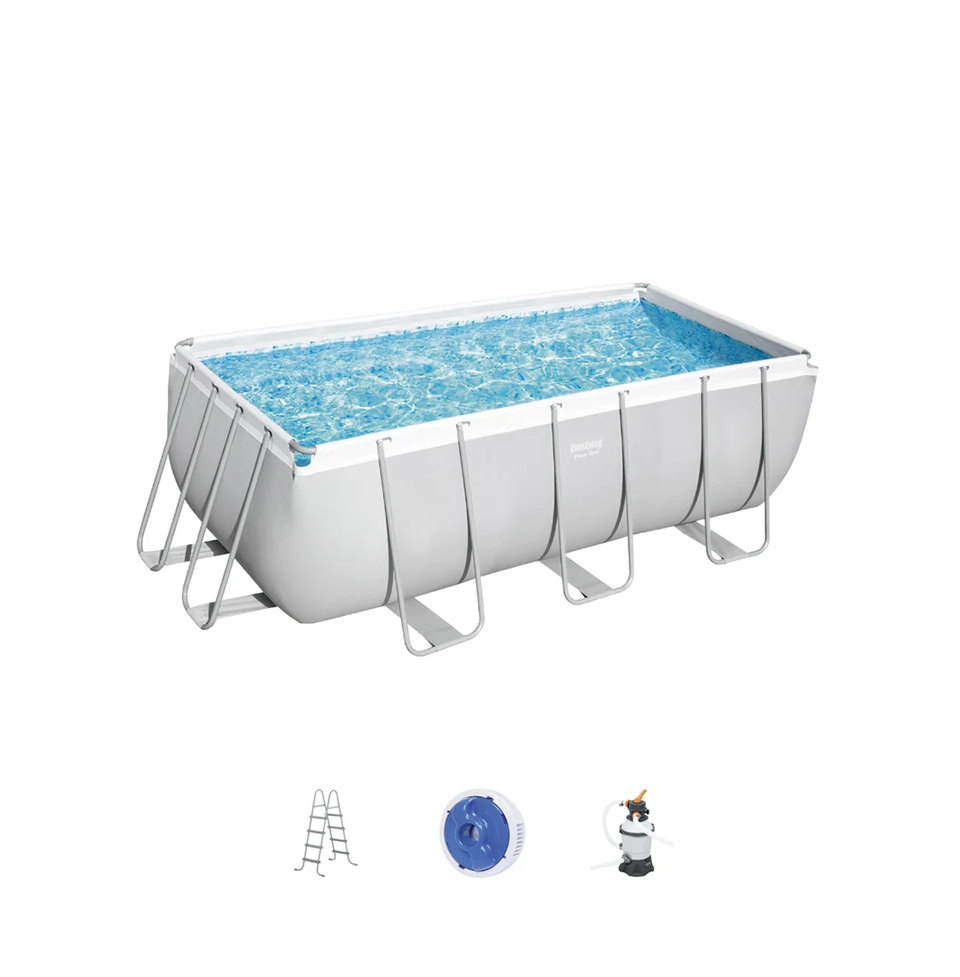 BESTWAY POWER STEEL™ 13'6" X 6'7" X 48"/4.12M X 2.01M X 1.22M RECTANGULAR POOL SET