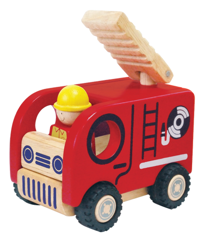 Wooden Public Vehicles set of 4 (Fire Engine, Ambulance, Police Car, School Bus)