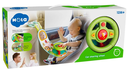 Hola Interactive Baby Car Steering Wheel with Lights Music Indicator and Horn Pretend to Drive Toy