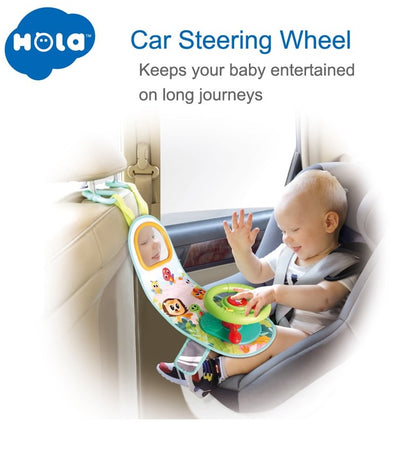 Hola Interactive Baby Car Steering Wheel with Lights Music Indicator and Horn Pretend to Drive Toy