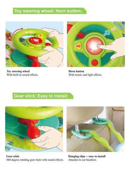 Hola Interactive Baby Car Steering Wheel with Lights Music Indicator and Horn Pretend to Drive Toy