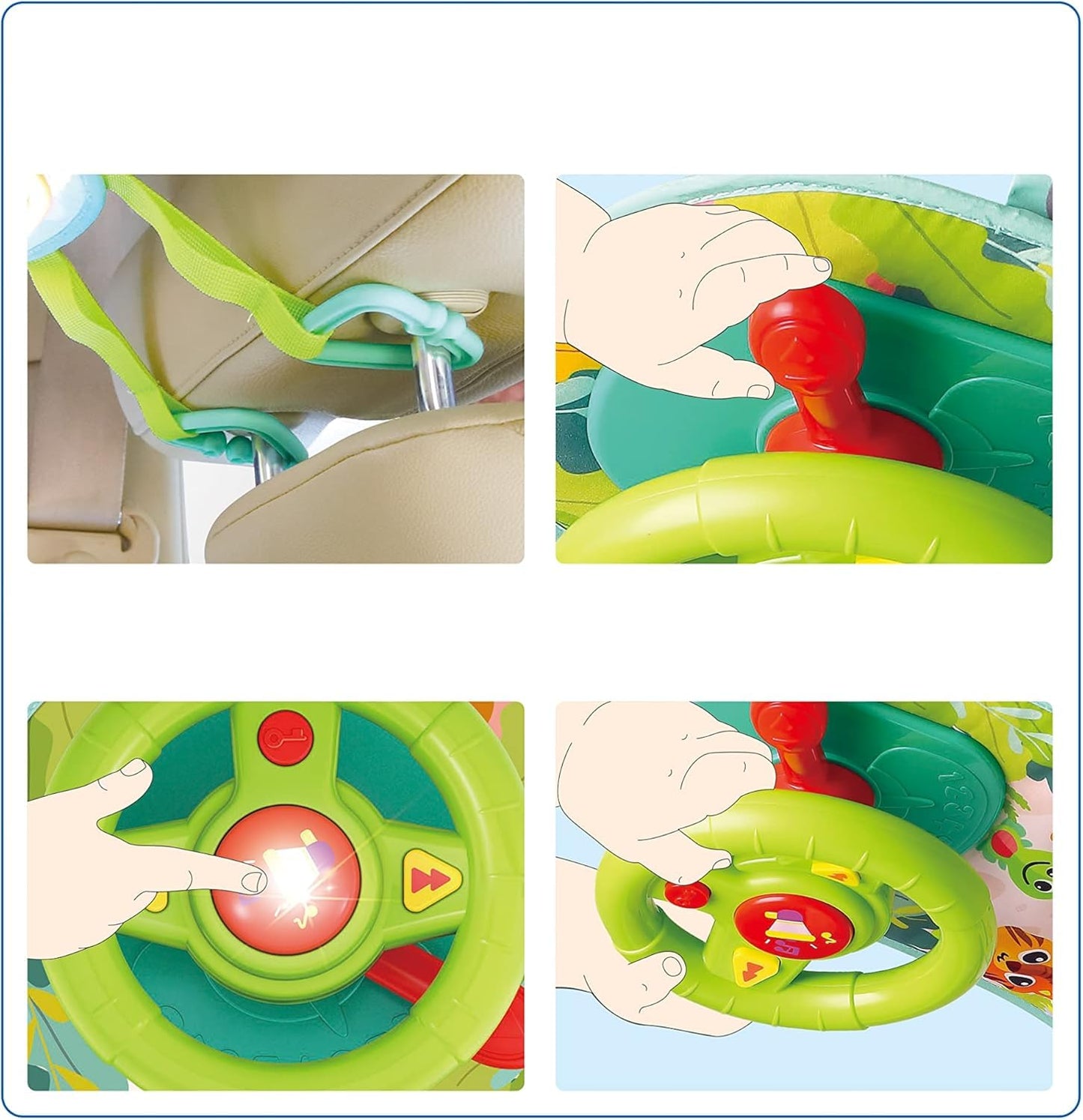 Hola Interactive Baby Car Steering Wheel with Lights Music Indicator and Horn Pretend to Drive Toy