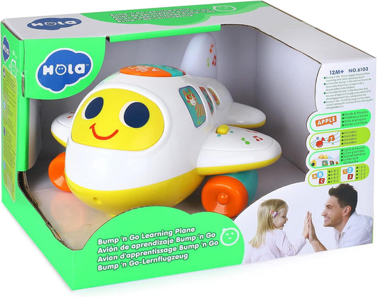 Hola Bump 'N Go Crawling Airplane Toy ,  Early Learning Educational Toys