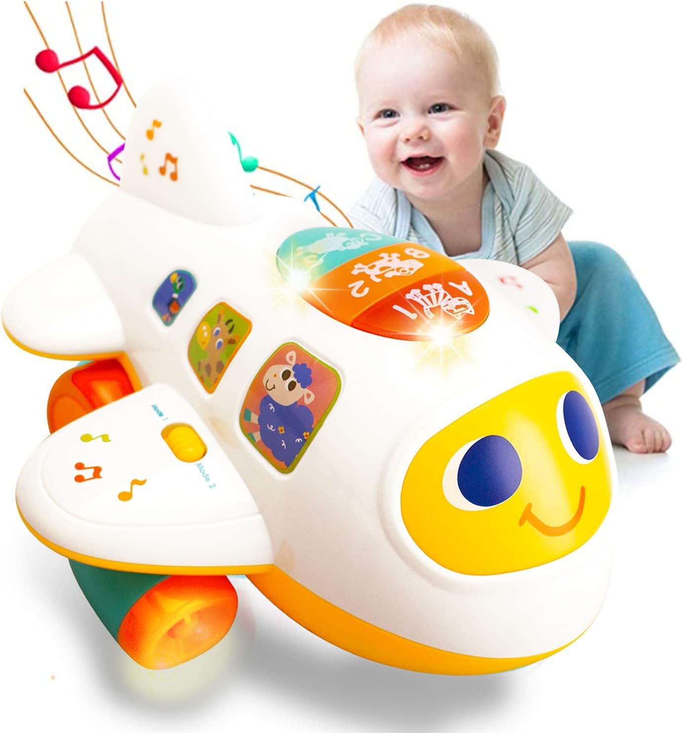 Hola Bump 'N Go Crawling Airplane Toy ,  Early Learning Educational Toys