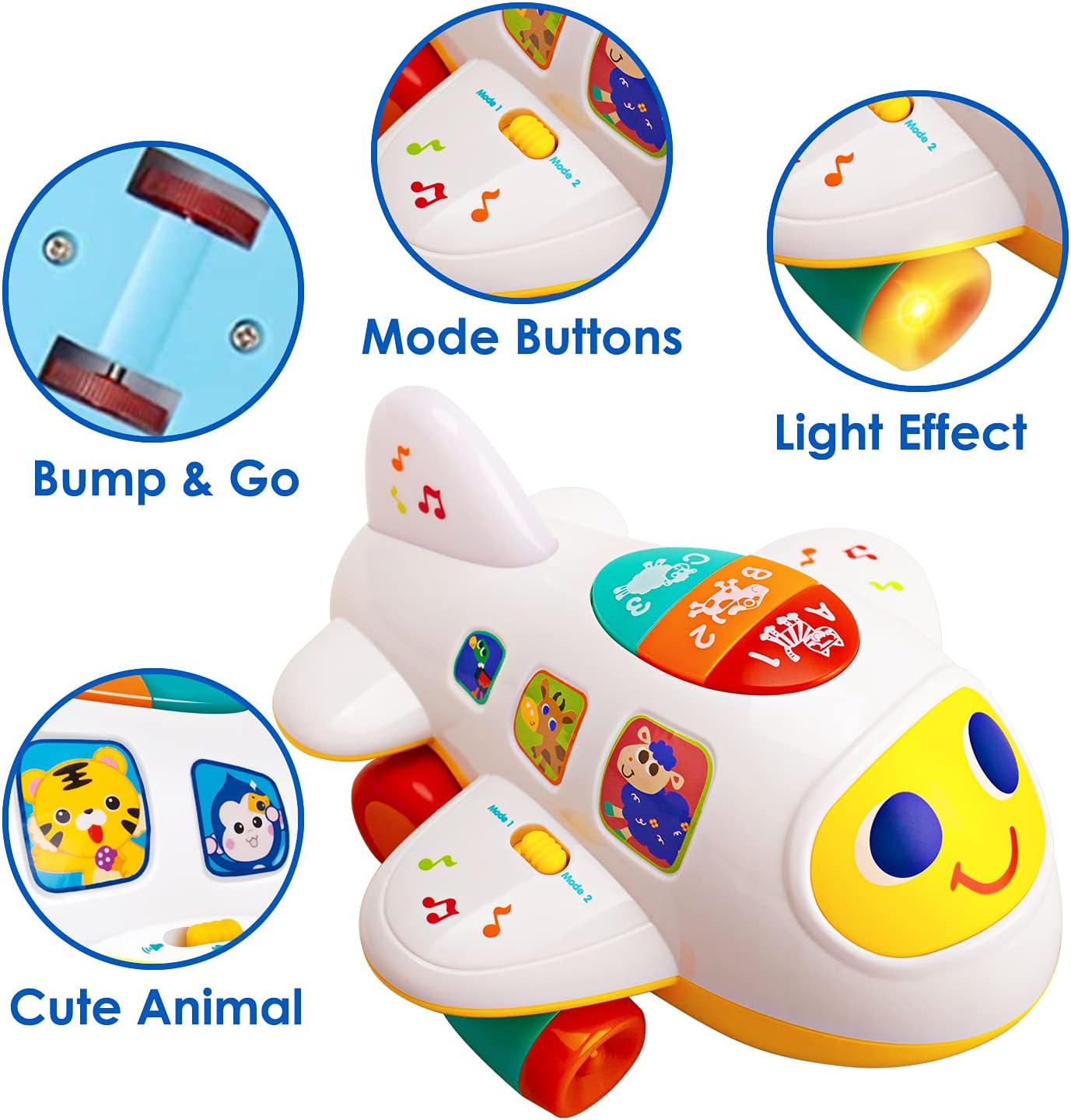 Hola Bump 'N Go Crawling Airplane Toy ,  Early Learning Educational Toys