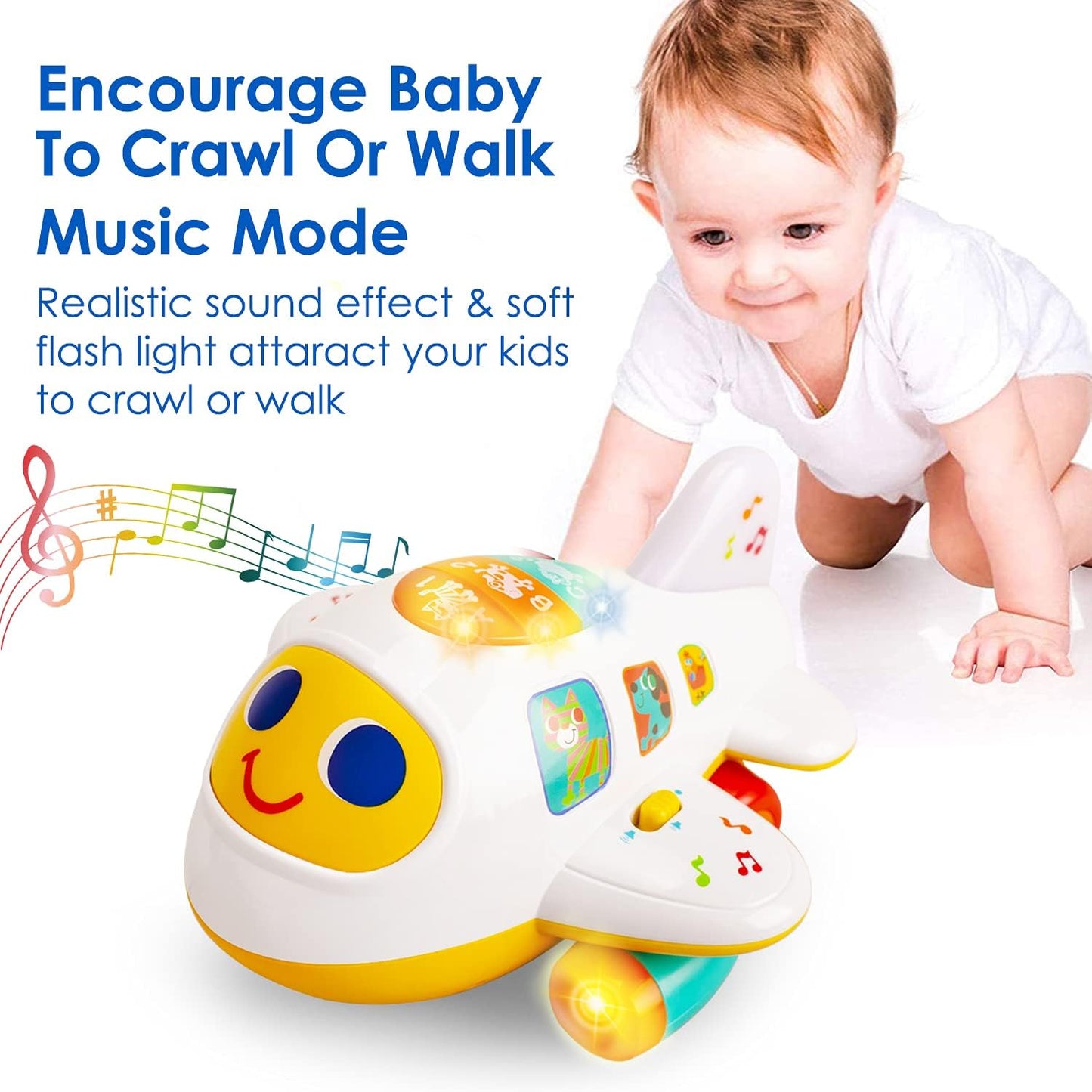 Hola Bump 'N Go Crawling Airplane Toy ,  Early Learning Educational Toys