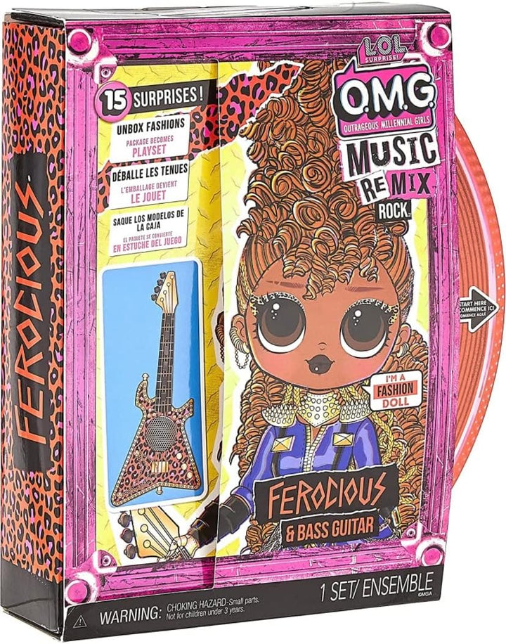 LOL Surprise OMG Remix Rock Ferocious Fashion Doll with 15 Surprises