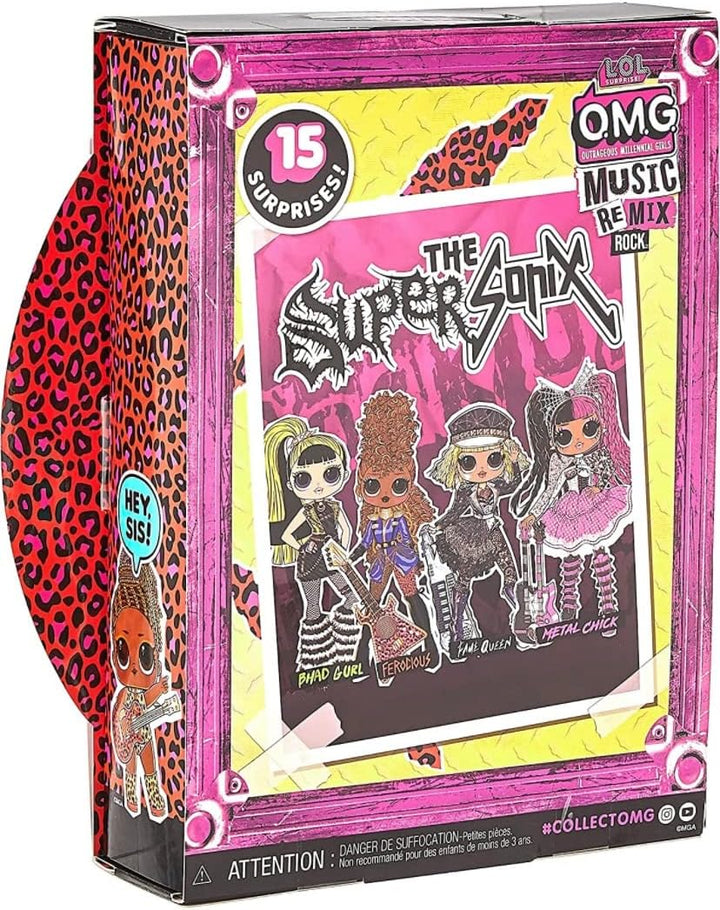 LOL Surprise OMG Remix Rock Ferocious Fashion Doll with 15 Surprises