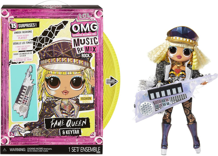 L.O.L. Surprise! Remix Rock Fame Queen Fashion Doll with 15 Surprises