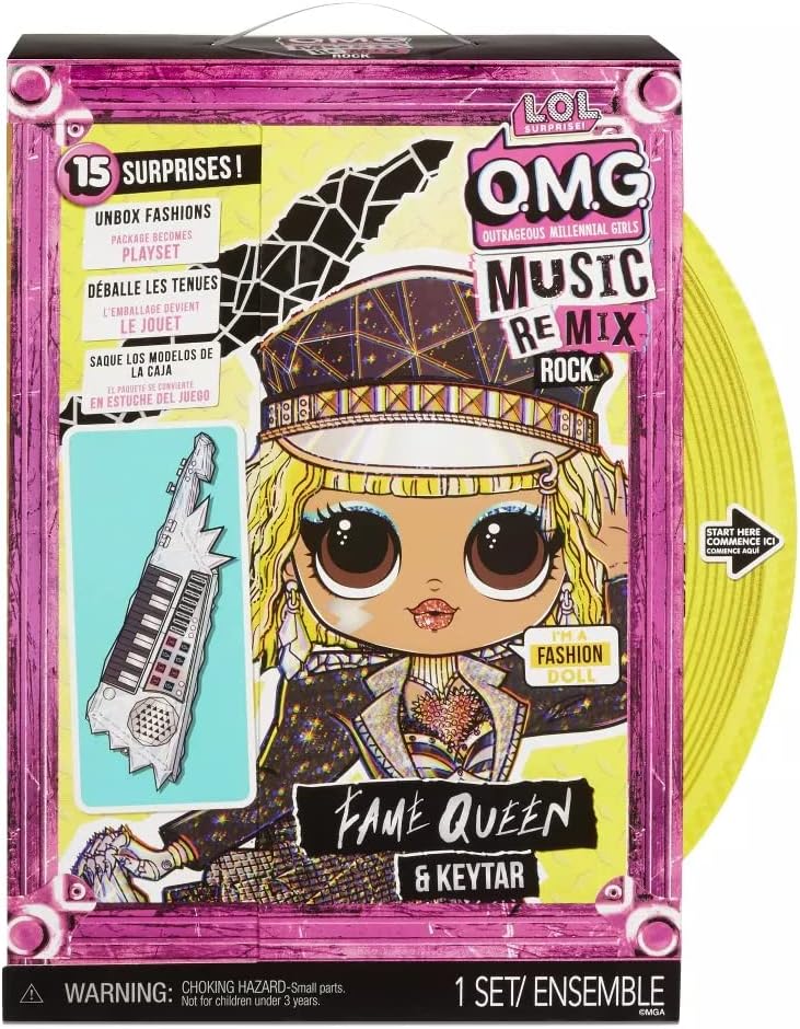 L.O.L. Surprise! Remix Rock Fame Queen Fashion Doll with 15 Surprises