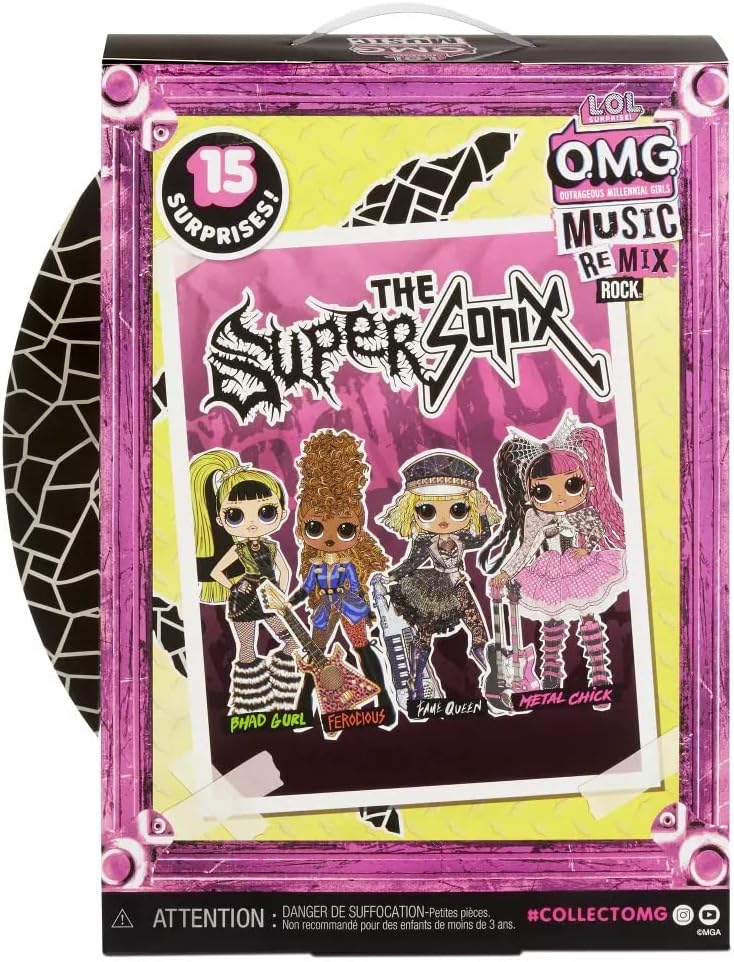 L.O.L. Surprise! Remix Rock Fame Queen Fashion Doll with 15 Surprises