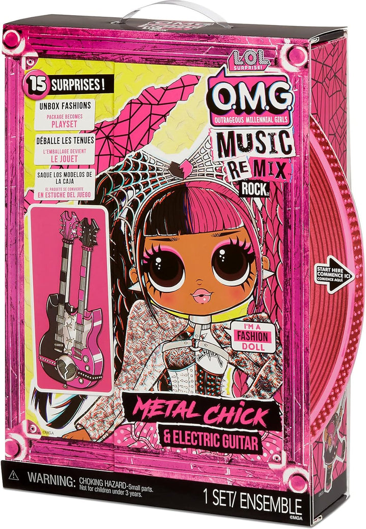 LOL Surprise OMG Remix Rock Metal Chick Fashion Doll with 15 Surprises