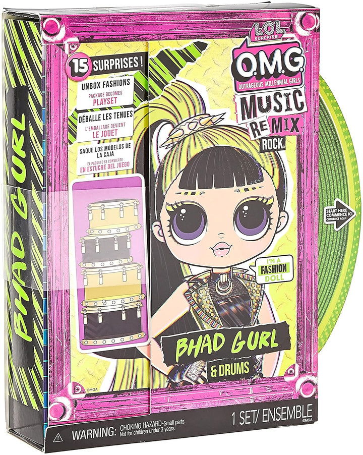 L.O.L. Surprise! OMG Remix Rock Bhad Gurl Fashion Doll with 15 Surprises