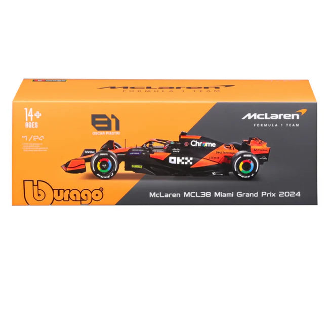 1/24 bburago mclaren mcl38 miami grand prix 2024