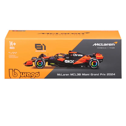 1/24 bburago mclaren mcl38 miami grand prix 2024