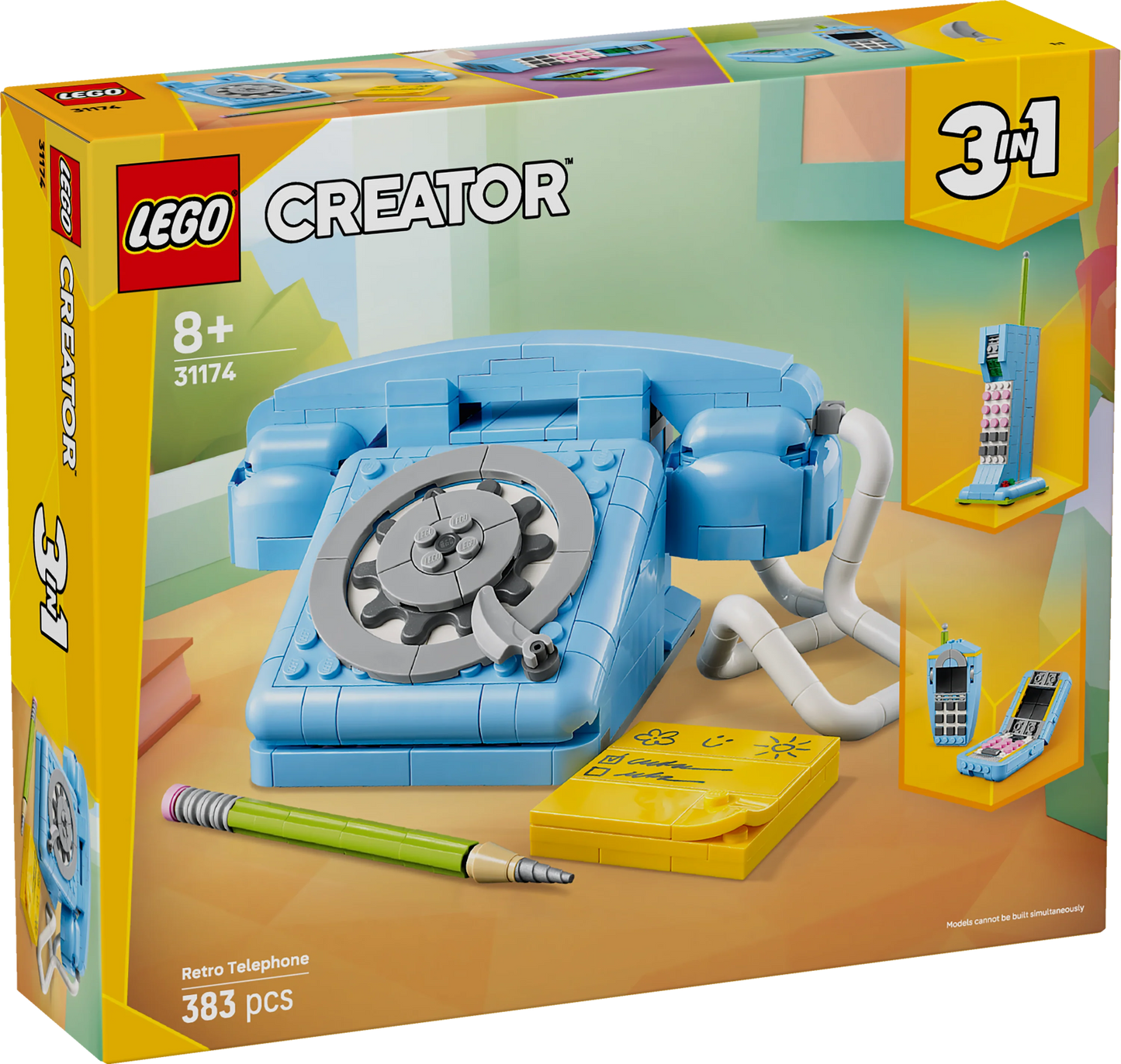 Creator 3in1 Retro Telephone Nostalgic and Vintage Toy Phones 31174 Building Kit