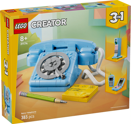 Creator 3in1 Retro Telephone Nostalgic and Vintage Toy Phones 31174 Building Kit