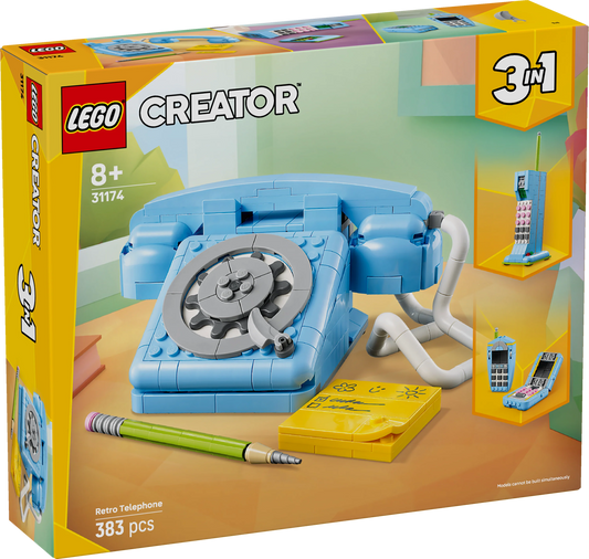 Creator 3in1 Retro Telephone Nostalgic and Vintage Toy Phones 31174 Building Kit