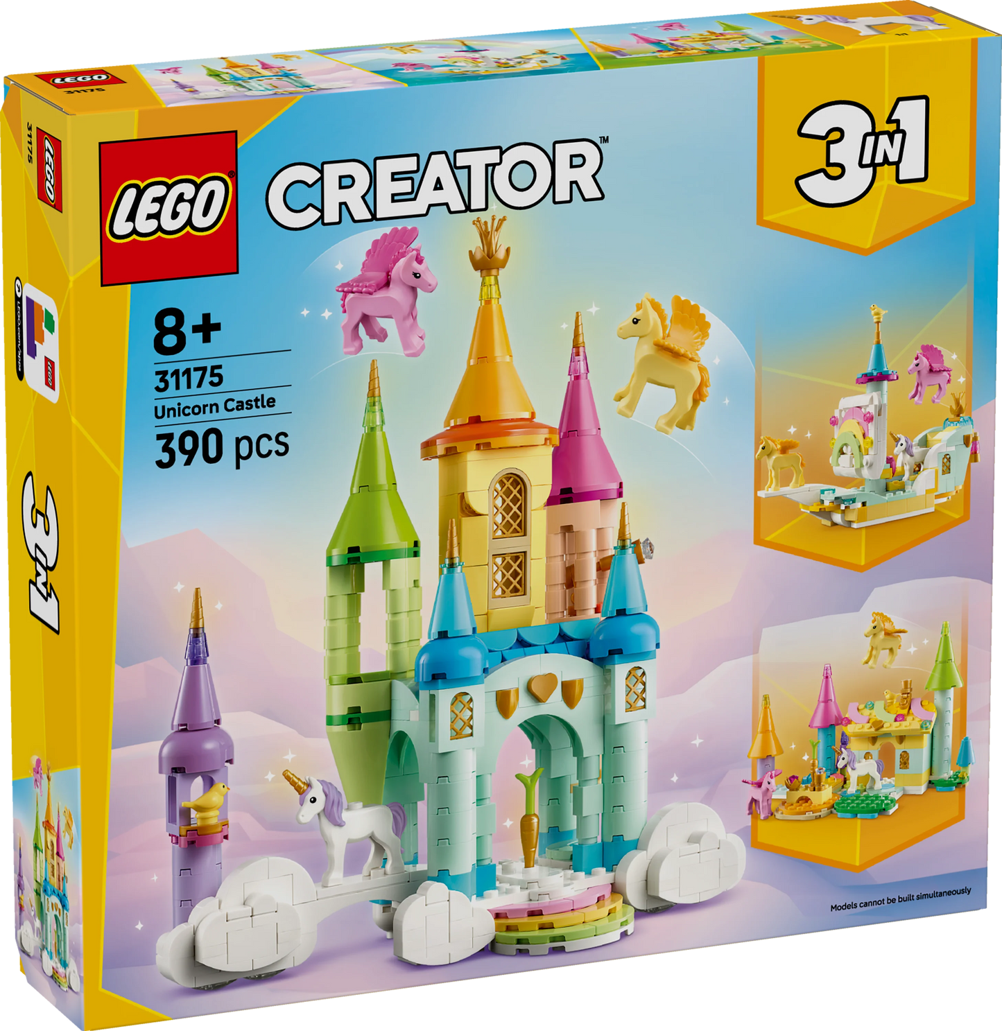Creator 3in1 Unicorn Castle Toy Animals and Room Decor 31175 Building Kit