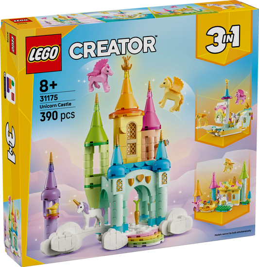 Creator 3in1 Unicorn Castle Toy Animals and Room Decor 31175 Building Kit