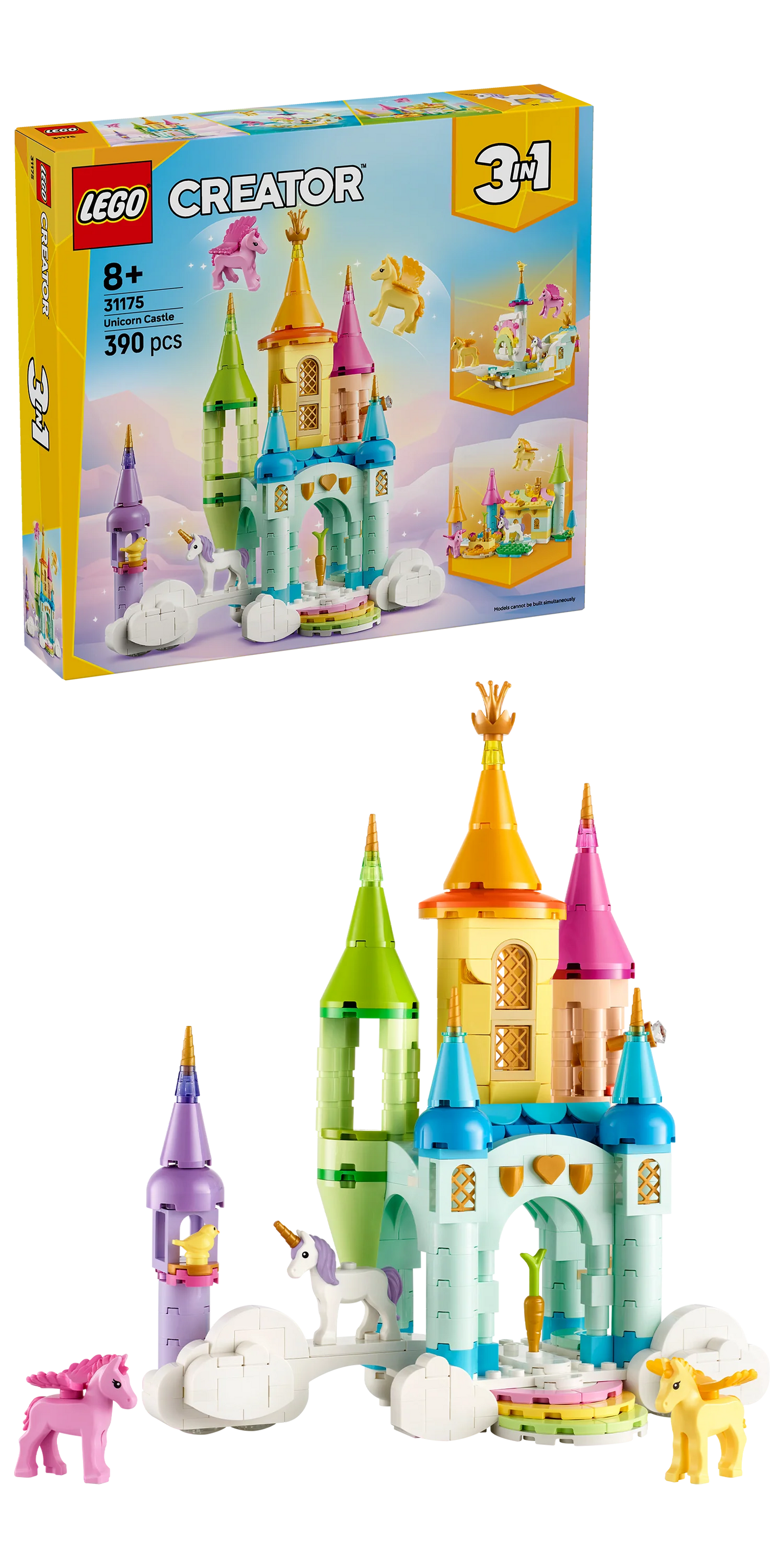 Creator 3in1 Unicorn Castle Toy Animals and Room Decor 31175 Building Kit