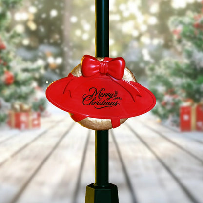 Snowing Double Lamp Christmas Street Light with Santa & Snowman – 1.88 m Tall