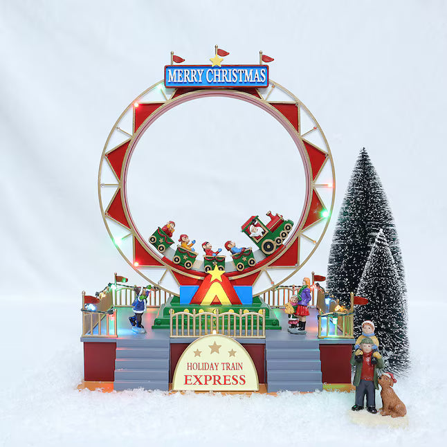Holiday Train Express Musical Christmas Village with LED Lights & Moving Train