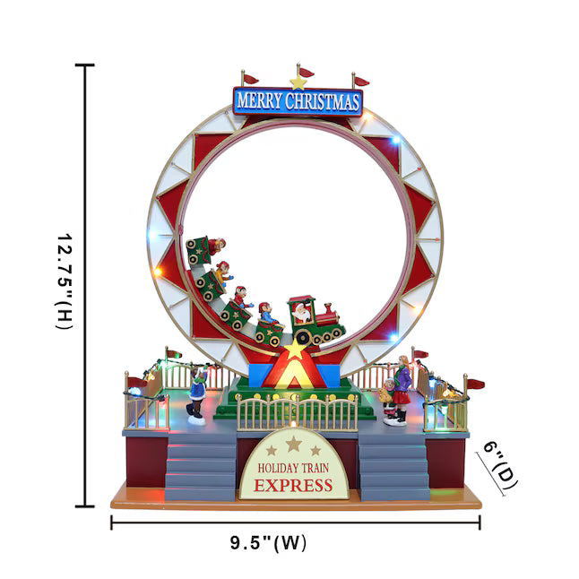 Holiday Train Express Musical Christmas Village with LED Lights & Moving Train