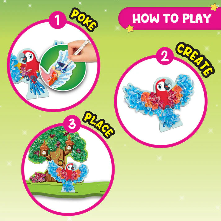 POKE 'N' CREATE - Jungle Animal Kingdom | 4-8 years | DIY CRAFT KIT(PACK OF 6)