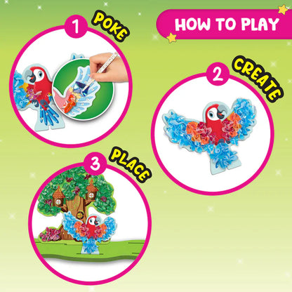 POKE 'N' CREATE - Jungle Animal Kingdom | 4-8 years | DIY CRAFT KIT(PACK OF 6)